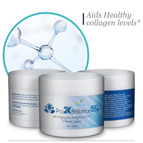 Pro 2x Brilliance SF + Cream - Anti Aging Day & Night Cream - 2 Month Supply - Skin Firming Face Cream - Reduce Wrinkles Appearance - Promote Long-Lasting Hydration - Help Improve Uneven Skin Tone
