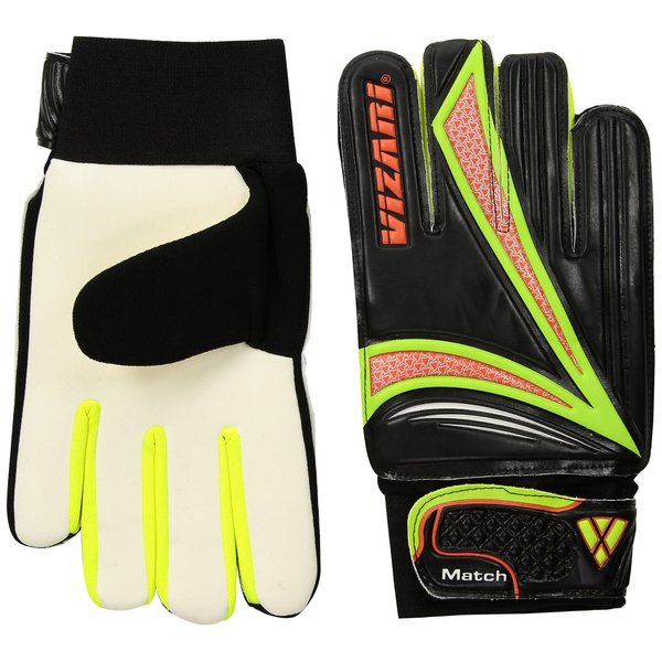 Vizari Junior Keeper Glove - Professional Soccer Goalkeeper Goalie Gloves for Kids and Adults - Superior Grip, Durable Design, Secure Fit|Black/Orange/Green 9