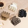 HFLYJPYW 8 Pack Small Claw Clips for Women Girls Double Row Teeth Medium Hair Clips Matte Claw Clips for Thin Hair No Slip Hair Clips for Short Hair Accessories (Dark Series)
