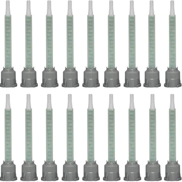 PAGOW 20 Pcs Epoxy Mixing Nozzle Tip, Resin Mixer Adhesive Gun Nozzles for Mix, Gun Applicatior for 50ml/1.7oz AB Glue Cartridge Glue Gun(1:1Ratio)