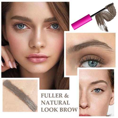 Jutqut Waterproof Tinted Brow Gel Kit-Brown Tint Thickening Eyebrow Mascara Gel & Clear Setting Brow Glue, Brow Lift Fast Sculpt, Extreme Hold Eyebrow Gel Long Lasting Eye Makeup for Women