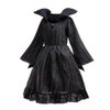 Dressy Daisy Little Girls Dark Evil Fairy Halloween Costume Fancy Party Black Dress Set with Horns Headband Size 8-10, L
