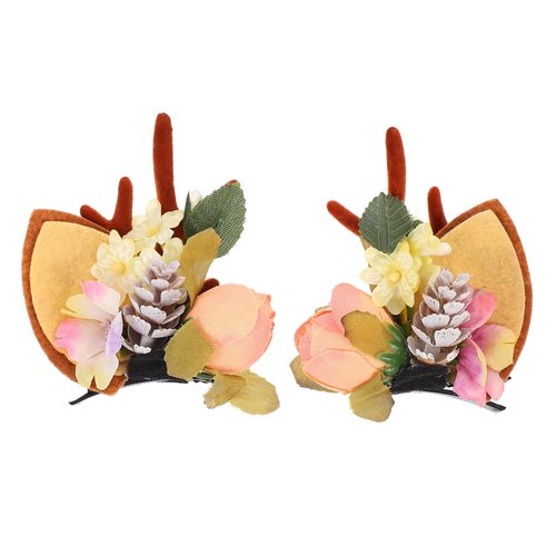 2pcs Christmas Antlers Hairpins Christmas Theme Barrettes Party Headdress Reindeer Antlers Hair Clips Deer Horns Hairpins Holiday Hair Accessories Women Girls Kids