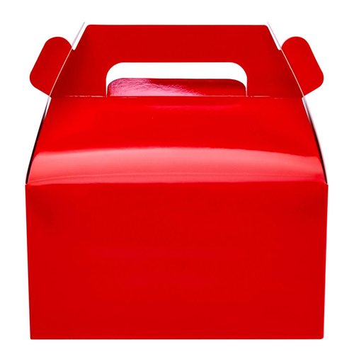 ONE MORE 25-Pack Gable Red Candy Treat Boxes,Small Goodie Gift Boxes for Wedding and Birthday Party Favors Christmas Box 6.2 x 3.5 x 3.5 inch