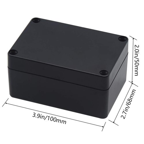 Zulkit Project Box ABS Plastic IP65 Waterproof Dustproof Electrical Junction Box Enclosure Black 3.94 x 2.68 x 1.97 inch (100X68X50mm) (Pack of 2)