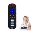 Silicone Baby Teething Toys,TV Remote Control Shape Teething Toys,Remote Teether for Babies 3-24 Months,BPA Free (R-Black)