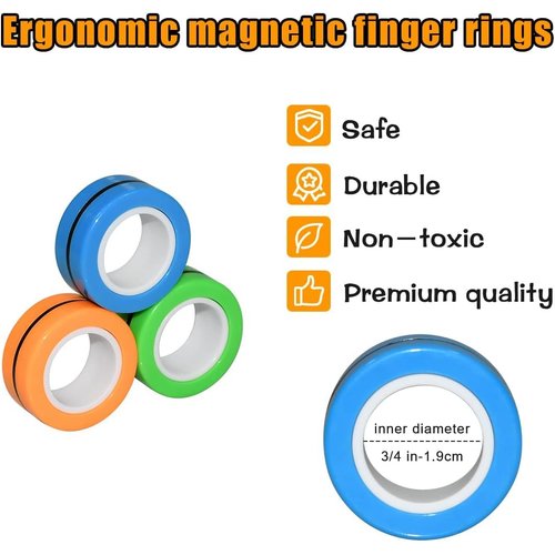 QINGLER Sensory Fidget Toys Set 6 Pack Stocking Stuffers Gifts for Kids and Adults, Infinity Cube, Magnetic Rings, Fidget Gaming Pad, Flippy Chain for Autism Relieve Stress and Anti-Anxiety