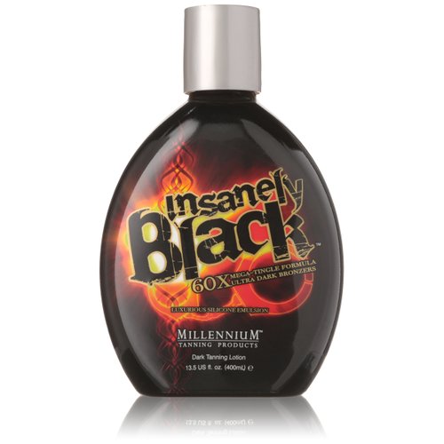 Millenium Tanning Insanely Black 60X UV Bronzer Accelerator Tanning Lotion, 2 Count, 13.5 fl oz
