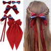 AHONEY 5 Pack Hair Bows for Girls Hair Clips, Satin Hair Bow Princess Dress Up Hair Ribbons Cute Bow for Hair Accessories for Girls Women Princess Birthday Party Favors Decorations Gifts (Mulan)