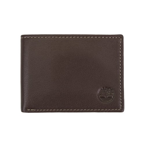 Timberland mens Blix Slimfold Leather Wallet, Brown, One Size