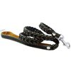 Genuine Leather Braided Dog Leash 4 Ft Long 3/4" Wide Black
