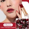 BINGBRUSH Cherry Color Changing Lipstick Queen,Moisturizer Long Lasting Lip Care Lip Balm Magic Lip Gloss Lip Tint Stain Glossly Makeup Lipstick Set for Women (1pc Cherry)