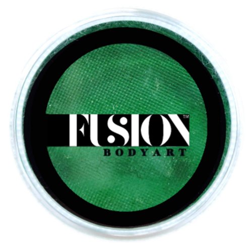 Fusion Body Art Pro Face Paint | Prime Fresh Green (32gm), Professional Quality Water Activated Face and Body Paint Supplies Single Makeup Cake Hypoallergenic, Non-Toxic, Safe, Vegan