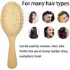 Wooden Paddle Detangling Brush Metal Bristle Hair Brush for Women and Men, Anti-frizz Styling Hairbrush Comb for Curly Fine Wavy Normal Hair, Scalp Massage Brush, Wet or Dry Use