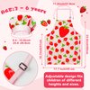 R HORSE Kid Apron and Chef Hat Set - 2Pcs Strawberry Adjustable Children Kitchen Apron Dress up Role Play Chef Toy Cooking Gift Birthday for Girls Cooking Baking Painting and Training