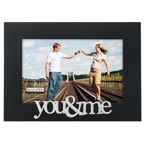 Malden International Designs Expressions You and Me Black Wood Picture Frame, 4x6, Black