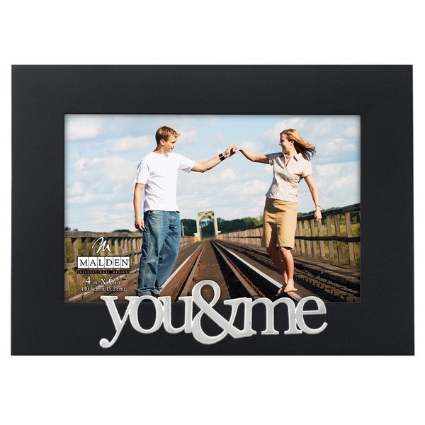 Malden International Designs Expressions You and Me Black Wood Picture Frame, 4x6, Black