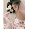 Retro Lotus Flower Hair Comb, Chinese Hanfu Elegant White Flowers Hair Pin, Bride Wedding Hair Accessories