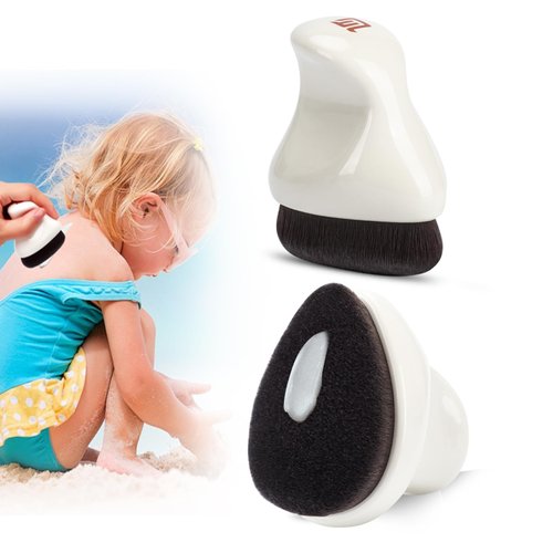 Sunscreen Applicator for Kids,Sunscreen Brush Sunblock Applicator with Protective Case for Kids,Baby,Adult,Beach Essentials for Sunscreen, Suncream and Sun Lotions（White B)