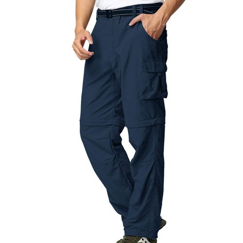 Men's Outdoor Quick Dry Convertible Hiking Lightweight Fishing Zip Off Cargo Work Pants Trousers,Royal Blue,34