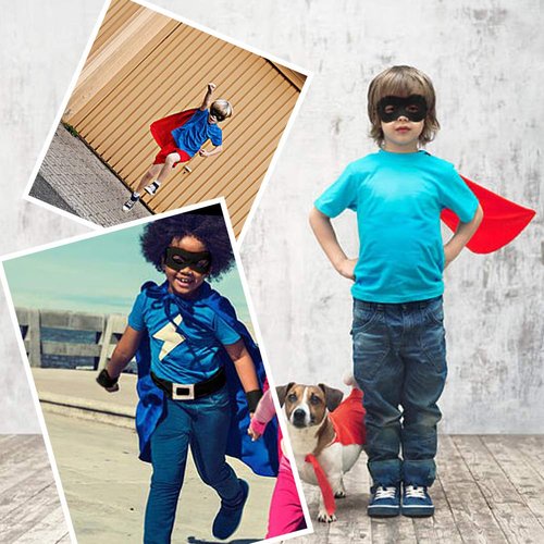 Cute Black Super Hero Eye Masks for Little Boys Kids Party Cosplay Halloween Accessory Black