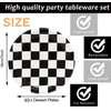 40 Pcs Race Car Birthday Party Supplies Black and White Checkered Party Supplies 7"Checkered Paper Plate,Black White Plate for Kids Car Sports Themed Racing Birthday Party Decorations (Black White)
