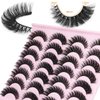 False Eyelashes Russian Strip lashes Cat Eye Eyelashes Faux Mink Lashes Fox Eye Fluffy Dramatic Fake Lashes Look Like Extension Eyelashes Long Strip Wispy Lashes14 Pairs