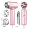 DBTEN Handheld Mini Hair Dryer,110 Rated Voltage Professional High-Speed Lightweight Ionic Blow Dryer with Diffuser and Concentrator Fast Drying for Home Salon (Pink)