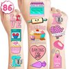 86PCS Baking Temporary Tattoos Themed Birthday Party Decorations Favors Supplies Decor Cooking Bakery Baker Donut Tattoos Stickers Cute Gifts for Kids Girls Prizes Rewards
