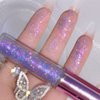 KWOLYKIM Liquid Glitter Eyeshadow, Long Lasting, Quick Drying, Easy to Apply, Loose Bling Glitter Diamond Pigmented Glue for Eye Crystals Makeup (Sparkling Purple Sequins)