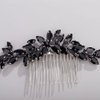 Chargances Bridal Crystal Hair Comb Black Wedding Rhinestone Hair Side Comb Fashion Handmade Hair Accessories for Bride Wedding Prom Flower Girl Headpieces (Black)