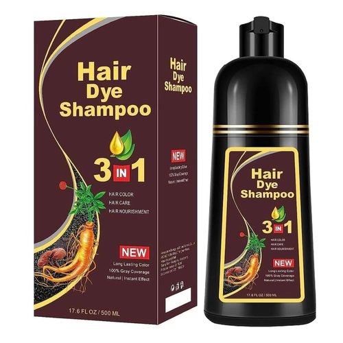 DiMilano Black, Dark Brown & Chestrnut Brown Hair Dye Shampoo for Gray Hair, Herbal Ingredients Shampoo 3 in 1 Unisex, Grey Coverage Shampoo 500Ml or 17.6 fl. Oz. (Dark Brown)