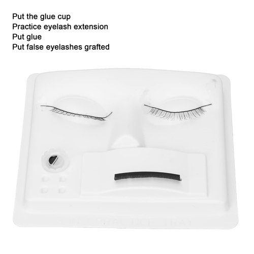 ZJchao Eyelash Extension Practice Tray, 10 Pcs Eyelash Extension Tray Lash Extension Mannequin Head 3 In 1 Practice Eyelash Grafting Face Bottom Support Display Board for Lash Extensions Beginners