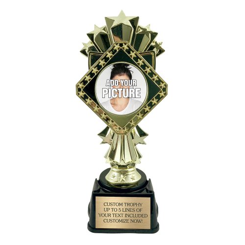 9” Custom Trophy with Engraved Plate - Upload Your Logo or Choose from Sports, Academic, Scholastic, Funny and More! - Customize Now!