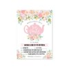 Hadley Designs Floral Princess Tea Party Invitations - 25 Count Pack, Multicolor, For Girls Birthday Parties