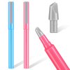 2 Pcs DIY Diamond Painting Parchment Paper Cutter Precision Craft Ceramic Blade Knife Pen for Cutting Paper Art with Replaceable Blade, Pink, Blue