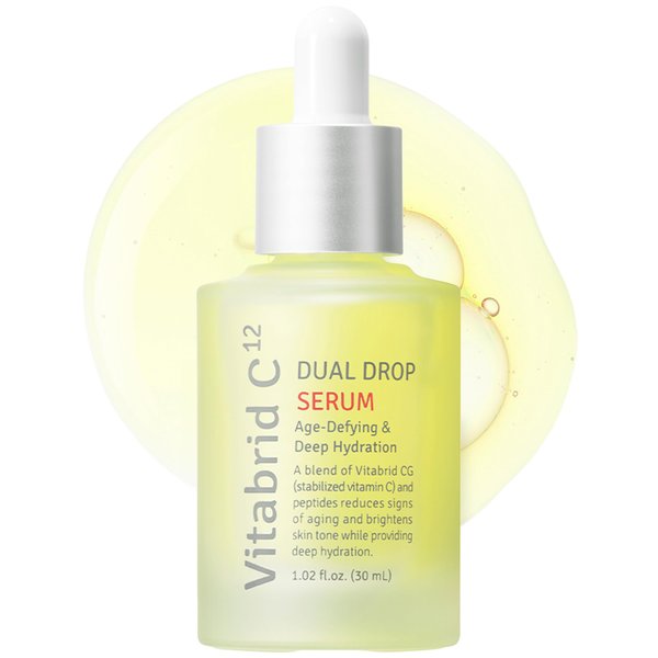 Dual Drop Serum - Hydrating & Antioxidant Face Serum with Peptides, Vitamin C, Hyaluronic Acid - Reduces Fine Lines and Wrinkles, Youthful Skin Glow - Highly Concentrated, Fragrance-Free, 1.02 fl.oz.