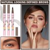 QIUFSSE 3PCS Gray Brown Eyebrow Pencil for Women,Lapiz Para Cejas,Magical Precise Waterproof Brow Pen,Easily Create Natural Eyebrow Makeup-Gray Brown