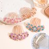 KuuGuu 4 PCS Rhinestone Inlaid Flower Hair Comb for Women Girls Floral Hair Side Combs Sparkle Crystals Hair Pin Bridal Wedding Hair Accessories for Christmas, Parties, Prom, Dance