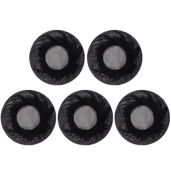 Uonlytech Womens Hair Accessories Set: 5pcs Black Invisible Elastic Bun Covers, Reusable Hair Nets for Ballet, Dance, Girls and Women