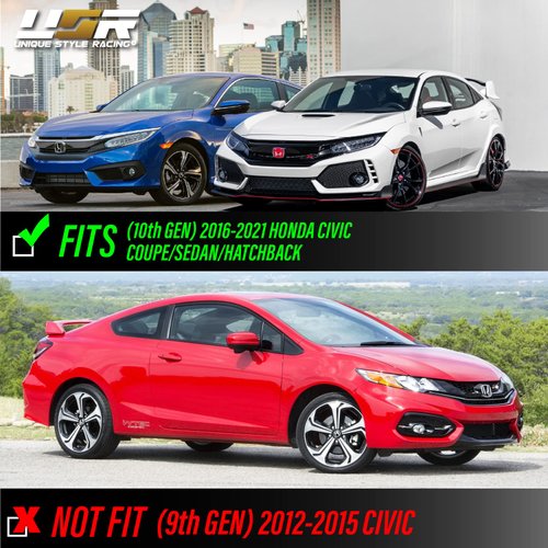 REVi MotorWerks DEPO Smoke Lens Front Bumper Side Marker Light Set + Amber Bulbs Included Compatible with 2016-2021 10th Gen Honda Civic 2D/4D/5D