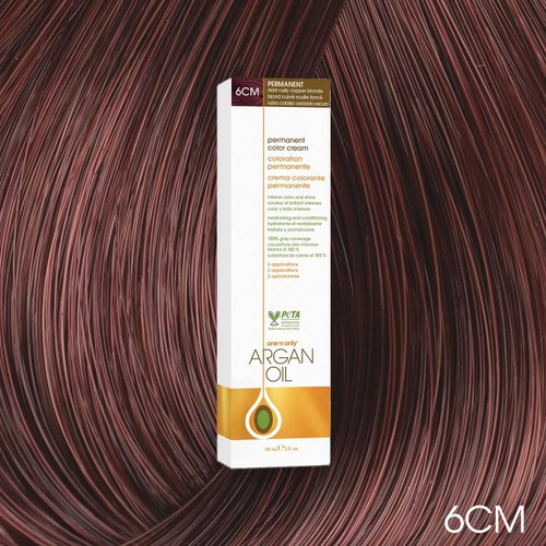 One N' Only Permanent Hair Color - Permanent Hair Dye Made with Argan Oil - Delivers Rich, Accurate Tones with Gray Coverage - Improves Moisture & Elasticity - 6CM Dark Rusty Copper Blonde (3 oz)