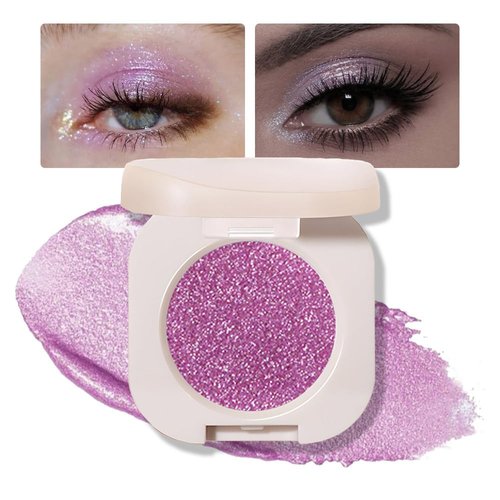 FeiCuiYun Monochrome Glittler Eyeshadow, light Shimmer eyeshadow, pressed glitter eyeshadow, Glittler Matte Pressed Powder Single Vegan Eyeshadow; Talc, Paraben & Cruelty Free, Glam Rock(08)