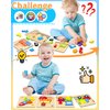 Wooden Puzzles Toddler Toys for 1 2 3 Years Old Boys Girls, 4 Vehicle Shape Learning Educational Blocks Birthday Gifts Sensory Toys Stocking Stuffers Montessori Toys Age 1-3, 2-4