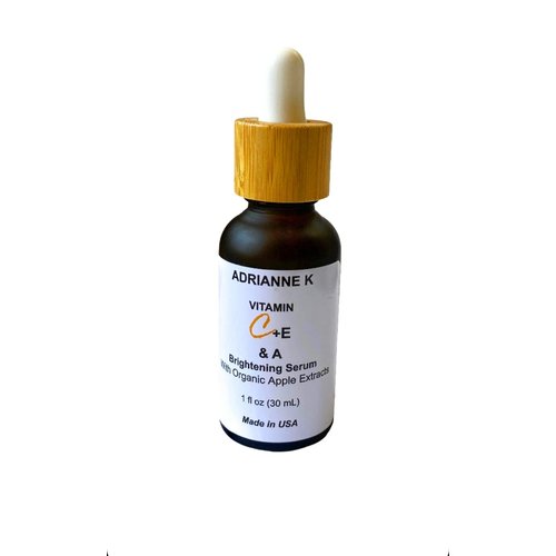 ADRIANNE K Organic Vitamin C Brightening Antioxidant Face Serum with Vitamin A & E. Vegan. Cruelty Free. Gluten Free. Non-sticky. Unisex