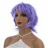 Aimole Short Straight Layered Synthetic Wigs Women Hair Daily Cosplay Party Costume Wig Heat Resistant Fiber (Light Purple)