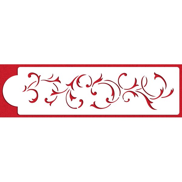 Designer Stencils French Swirl Cake Stencil Side, Beige/semi-transparent