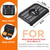 Air Fryer Replacement Parts for Ninja Foodi DualZone Air Fryers, 2 PCS Food Grade Air Fryer Accessories Grill Pan Plate Crisper Plate Rack Tray for Ninja DZ090 DZ201 DZ100 Air Fryer, Dishwasher Safe