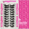 7C SevenCrown Magnetic Eyelashes with Eyeliner Kit, Fluffy Mink Lashes Cat-Eye Look 18-21MM Wispy Long 8D Luxury Volume Fake Eyelash 10 Pairs Cruelty-Free&Vegan