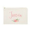 The Cotton & Canvas Co. Personalized Colored Name Floral Cosmetic Bag and Travel Makeup Pouch